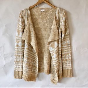 Sequined metallic waterfall cardigan S EUC